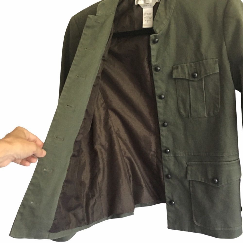 Geoffrey BEENE Vintage Sport Military Jacket Blazer Army Green 8 - Picture 3 of 7